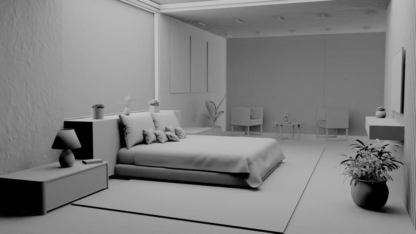 Clay render (Ambient Occlusion) — base Blender